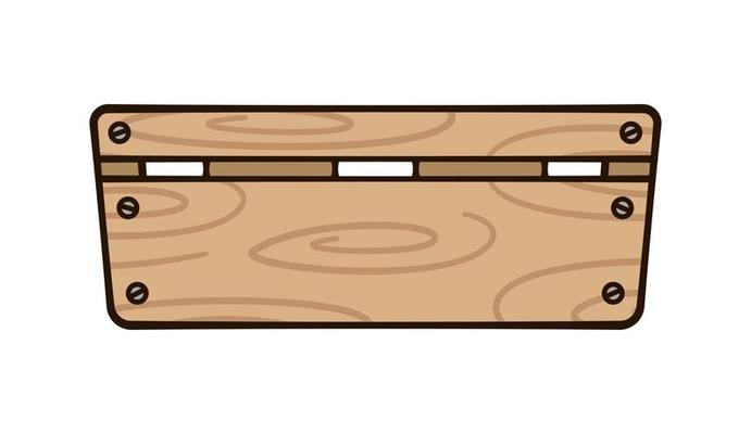 Empty wooden crate cute cartoon illustration. Gardening farming agriculture clipart.