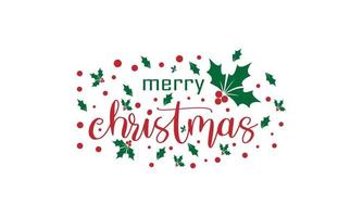 merry christmas text to greeting card vector