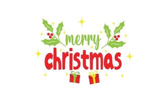 merry chistmas text to decoration card vector