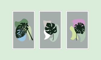 Botanical set background Floral vector