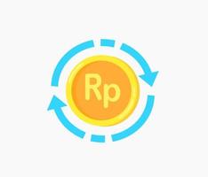 Currency rupiah exchange icon set vector