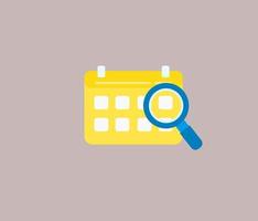 Magnifying and date icon vector