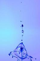 Abstract background of a splash of colored water, collision of colored drops falling towards each other. photo