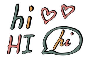 Hand drawn colorful lettering. Cute greetings doodle. Holiday clipart vector