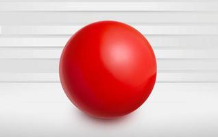 Red sphere on white room with abstract background. 3d render photo