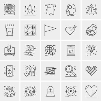 25 iconos de negocios universales vector ilustración de icono creativo para usar en proyectos relacionados con la web y dispositivos móviles