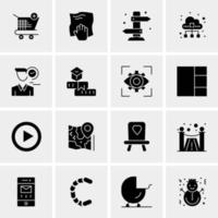 16 iconos de negocios universales vector ilustración de icono creativo para usar en proyectos relacionados con la web y dispositivos móviles