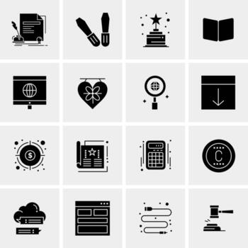 16 iconos de negocios universales vector ilustración de icono creativo para usar en proyectos relacionados con la web y dispositivos móviles