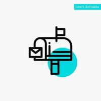 Mail Box Message Email turquoise highlight circle point Vector icon