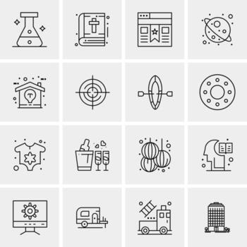 16 iconos de negocios universales vector ilustración de icono creativo para usar en proyectos relacionados con la web y dispositivos móviles