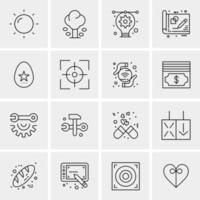 16 iconos de negocios universales vector ilustración de icono creativo para usar en proyectos relacionados con la web y dispositivos móviles