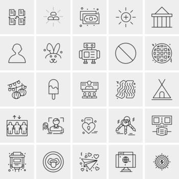 25 iconos de negocios universales vector ilustración de icono creativo para usar en proyectos relacionados con la web y dispositivos móviles