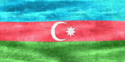 Azerbaijan flag - realistic waving fabric flag photo