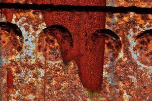 Detailed close up surface of rusty metal and steel with lots of corrosion in high resolution photo