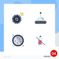 User Interface Pack of 4 Basic Flat Icons of summer healthcare science anti hospital Editable Vector Design Elements