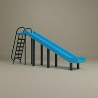 Childrens slide light blue font view 3d rendering photo