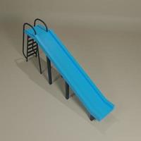 Childrens slide light blue Perspective view 3d rendering photo