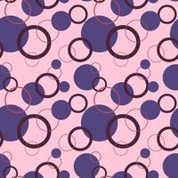 Vector pattern with purple circles on a pink background