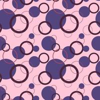 Vector pattern with purple circles on a pink background