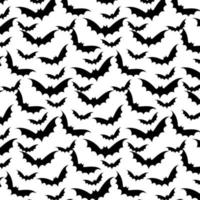 textura vectorial transparente de varias formas de murciélagos voladores. siluetas de murciélagos voladores vampiros símbolos de halloween en blanco.diferentes murciélagos negros minimalistas aislados en fondo blanco. ilustración vectorial vector