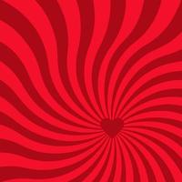 Love heart Swirling pattern background. Vortex starburst spiral twirl square with red heart. Love concept. Good idea for your Wedding.Converging psychadelic scalable stripes. Vector illustration