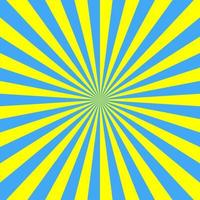 Yellow and blue rays poster. Retro art design. Sun glow bright pattern.Ukraine background.Vector Illustration vector