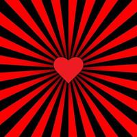 Geometric vector background with wavy rays and heart.Design for template,website,social media,banner,illustration wallpaper red and black.Vector Illustration