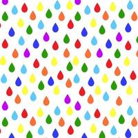 patrón de gotas de lluvia de arco iris transparente sobre fondo blanco. para la visualización de fondo, sitio web, volantes, folletos y moda infantil en un estilo moderno.ilustración vectorial vector