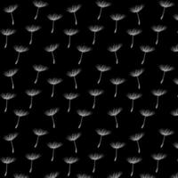 Semillas de diente de león volador gris y blanco de patrones sin fisuras sobre fondo oscuro. patrón para envolver regalos, vacaciones, decoración. ilustración vectorial vector