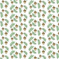 Seamless pattern with acorns.Nice abstract botanical texture.Vector illustration vector