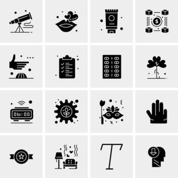 16 iconos de negocios universales vector ilustración de icono creativo para usar en proyectos relacionados con la web y dispositivos móviles