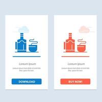 Tea Cup Hot Hotel  Blue and Red Download and Buy Now web Widget Card Template vector