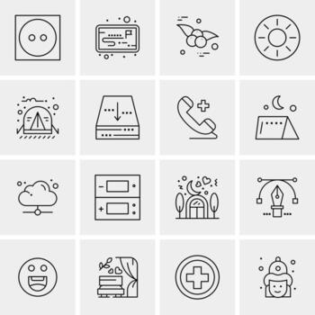 16 iconos de negocios universales vector ilustración de icono creativo para usar en proyectos relacionados con la web y dispositivos móviles
