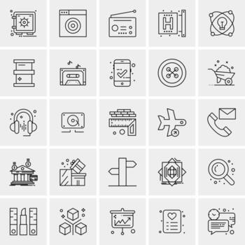 25 iconos de negocios universales vector ilustración de icono creativo para usar en proyectos relacionados con la web y dispositivos móviles