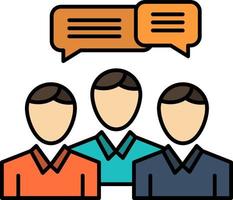 Chat Business Consulting Dialog Meeting Online  Flat Color Icon Vector icon banner Template
