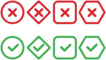 yes or no illustration. Check mark Icon. Right and wrong. vector