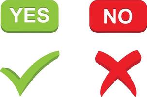 yes or no illustration. Check mark Icon. Right and wrong. vector