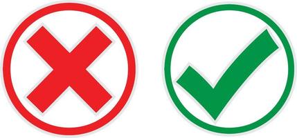 yes or no illustration. Check mark Icon. Right and wrong. vector