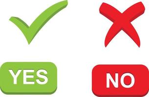 yes or no illustration. Check mark Icon. Right and wrong. vector