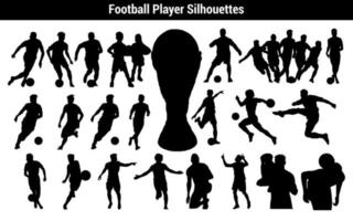Silhouettes of football, soccer players vector