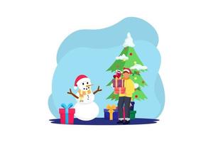 Christmas Outdoor Festival Flat Design vector