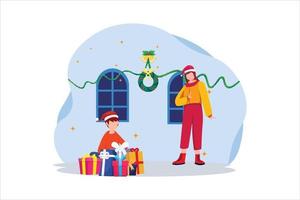 Christmas Day Celebration Flat Design vector