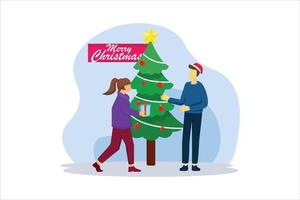 Christmas Day Celebration Flat Design vector