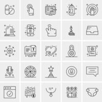 25 iconos de negocios universales vector ilustración de icono creativo para usar en proyectos relacionados con la web y dispositivos móviles