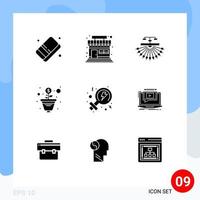 Pictogram Set of 9 Simple Solid Glyphs of women feminism site tree growth Editable Vector Design Elements