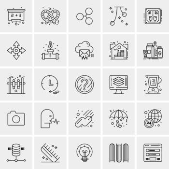 25 iconos de negocios universales vector ilustración de icono creativo para usar en proyectos relacionados con la web y dispositivos móviles