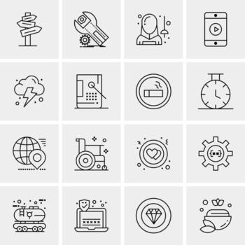 16 iconos de negocios universales vector ilustración de icono creativo para usar en proyectos relacionados con la web y dispositivos móviles