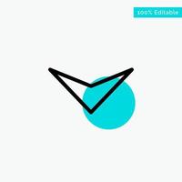 Arrow Down Next turquoise highlight circle point Vector icon