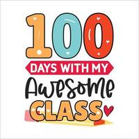 100 days of school t shirt Design Bundle, Unique And Colorful 100 days School T-Shirt Design,Happy 100th day of school. Congratulatory lettering for the celebration of the hundredth day of the student vector