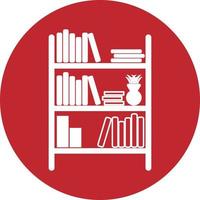 Bookshelf Flat Icon vector